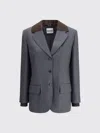 Miu Miu Blazer Woman Grey In Gray