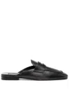Miu Miu Calf Leather Penny Detail Loafers In Black