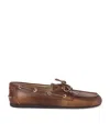 Miu Miu Burnt Brown Moccasin In Vintage Effect Leather In Brown
