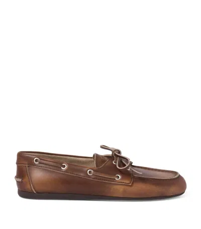 Miu Miu Burnt Brown Moccasin In Vintage Effect Leather