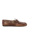 Miu Miu Unlined Bleached Leather Loafers In Red