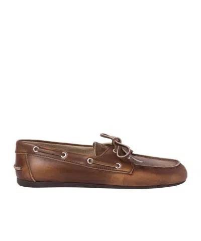 MIU MIU UNLINED BLEACHED LEATHER LOAFERS