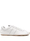 Miu Miu Plume Nappa Leather Low-top Sneakers In Weiss