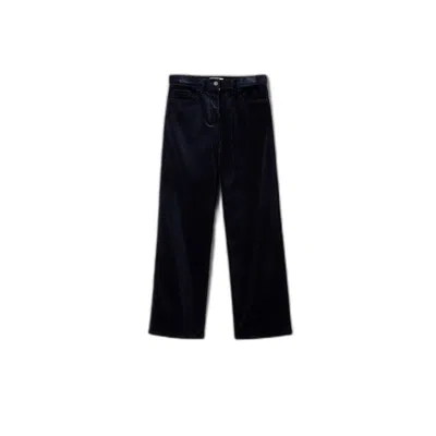 Miu Miu Bleu Cotton Trousers In Black