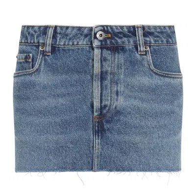 Miu Miu Women Blue Solid Mini Skirt