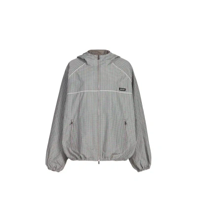 Miu Miu Blouson À Carreaux In Gray