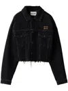 Miu Miu Long Sleeve Casual Denim Jacket In Black