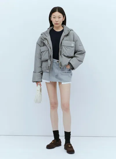 Miu Miu Blouson Padded Jacket In Gray