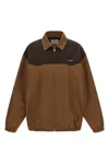 Miu Miu Collared Jacket Two Tone Elasticated Design In Brown