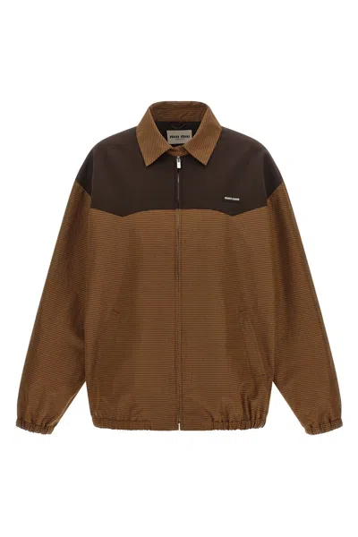Miu Miu Blouson Vichy In Brown