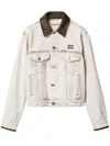 Miu Miu Jacket Contrast Collar Long Sleeves Chest Pockets In Transparent