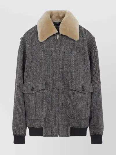 Miu Miu Blouson Wool Shearling Collar