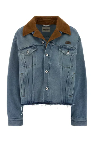 Miu Miu Denim Jacket In Blue
