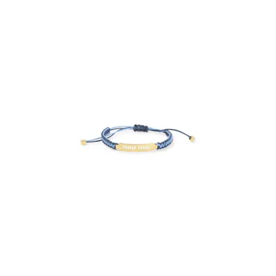 MIU MIU MIU MIU BLUE AND LIGHT BLUE CORD BRACELET