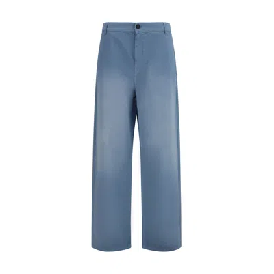 Miu Miu Blue Cotton Casual Pants