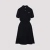 Miu Miu Mini Dress With Elastic Waist And Flared Skirt In Black