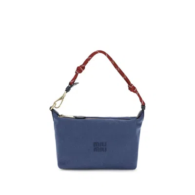 Miu Miu Blue Cotton Shoulder Bag