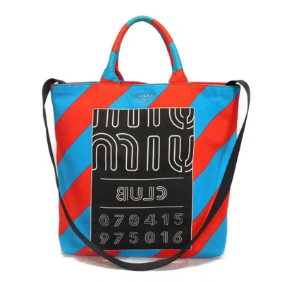 Pre-owned Miu Miu Blue Cotton Tote Bag ()