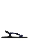 Miu Miu Rivière Thongs Sandals In Cord And Leather In Baltico