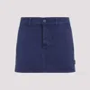Miu Miu Embroidered Logo Mini Skirt In Blue