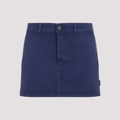 MIU MIU BLUE INDACO BLUE COTTON MINI SKIRT