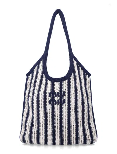 Miu Miu Blue Ivy Crochet Large Tote