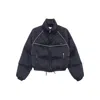Miu Miu High Collar Long Sleeve Cotton Coat In Black