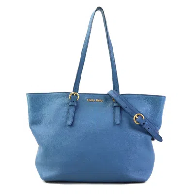 Pre-owned Miu Miu Blue Leather Handbag Shoulder Bag ()