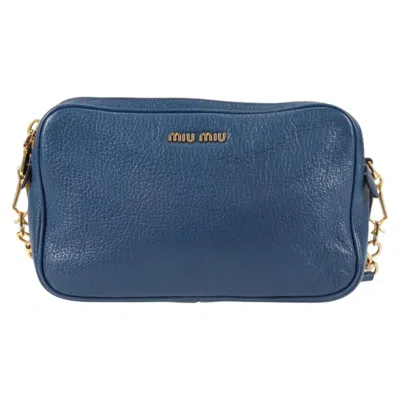 Pre-owned Miu Miu Blue Leather Shoulder Bag ()