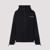 Miu Miu Long-sleeved Hooded Sweatshirt In Black