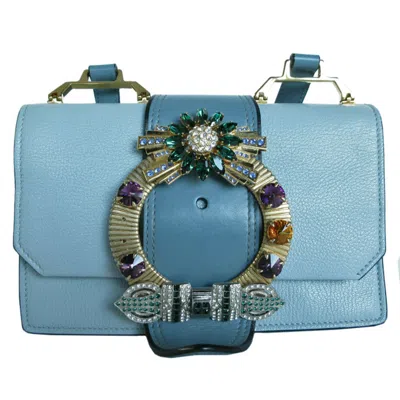 Pre-owned Miu Miu Blue Multi-color Leather Shoulder Bag ()