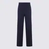 Miu Miu Superfine Wool Trousers And Pockets In Blue