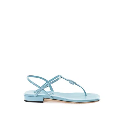 Miu Miu Blue Patent Leather Flip-flop Women's Sandal