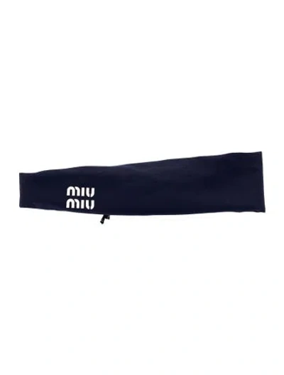 Pre-owned Miu Miu Blue Pattern Print Elastic Headband