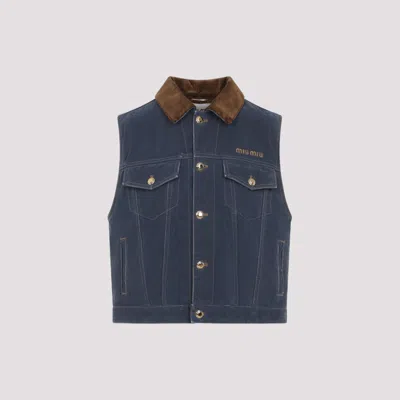 Miu Miu Blue Sleeveless Jacket