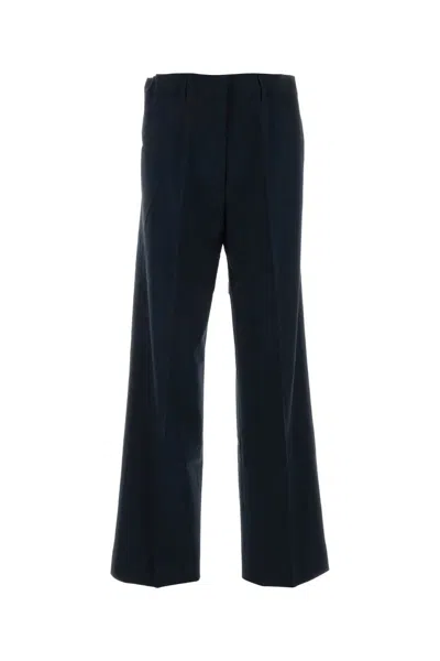 Miu Miu Blue Stretch Wool Pant In Black