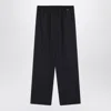 Miu Miu Blue Wool Pants Women In Black