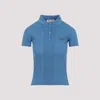 Miu Miu Blue Wool Polo In Blue
