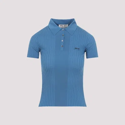 Miu Miu Blue Wool Polo