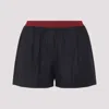 Miu Miu Virgin Wool Pinstriped Shorts In Black