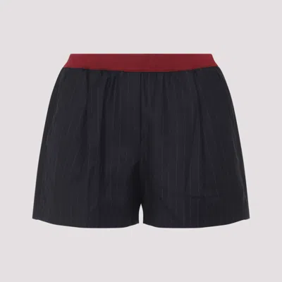 Miu Miu Blue Wool Shorts