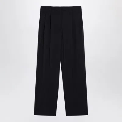 Miu Miu Tailored Trousers Wide Leg Belt Loops In Black