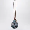 Miu Miu Loop Handle Keyring Metal Tag Design In Blue