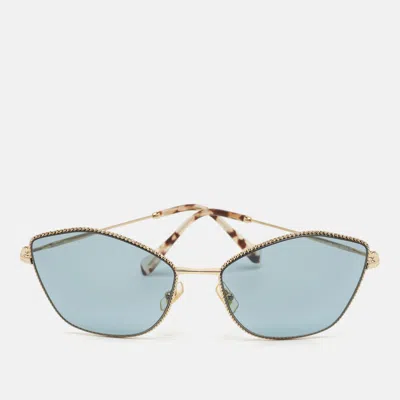 Pre-owned Miu Miu Blue/gold Gradient Smu 60v Butterfly Sunglasses