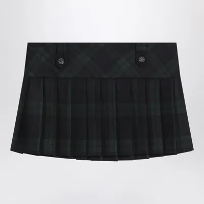 Miu Miu Belt Loop Skirt Button Detail Pleated In Black