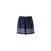 Miu Miu Cornflower Print Slubbed Poplin Skirt In Blue
