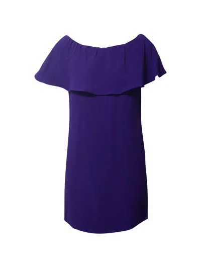 Pre-owned Miu Miu Boat-neck Mini Dress In Purple