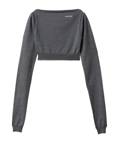 MIU MIU MIU MIU BOAT-NECK KNITTED TOP