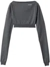 Miu Miu Cropped-pullover Aus Wolle In Grey
