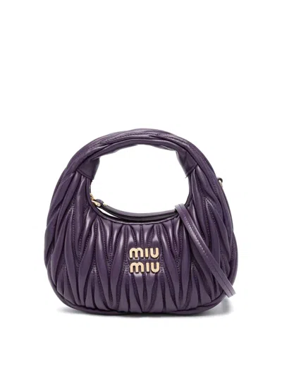 Miu Miu Matelasse Mini Bag In Purple